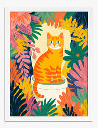 Jungle Cat Moment Art Print - White