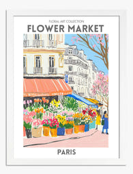 Paris Flower Market Vibe Art Print - White