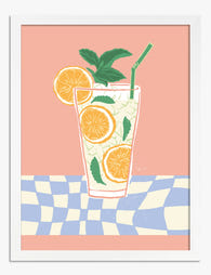 Citrus Splash Refresh Art Print - White