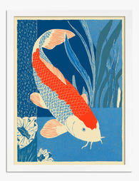 Tranquil Koi Serenity Art Print White