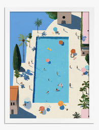 Poolside Daydream Art Print - White