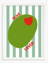 Olive Love Delight Art Print - White
