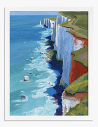 Dover Cliffs Escape Art Print - White