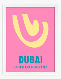 Bold Dubai Graphic Poster Art Print - White