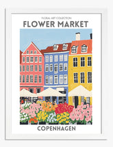 Copenhagen Flower Scene Art Print - White