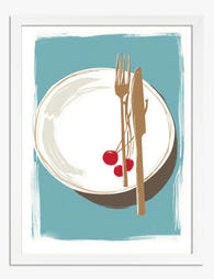 Minimalist Table Setting Art Print - White
