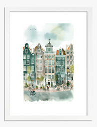 Amsterdam Charm Art Print - White