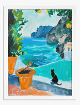 Matisse-Inspired Coastal View Art Print - White