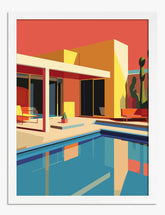 Bauhaus Poolside Dream Art Print White