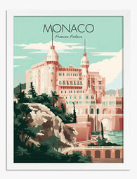 Riviera Palace Monaco Art Print - White