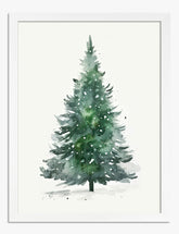 Snowy Evergreen Magic Art Print - White