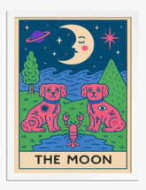 Whimsical Moon Tarot Art Print White