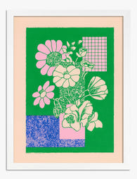 Modern Botanical Pop Art Print White