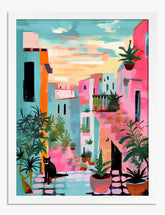 Sunset Alley in Marrakech Art Print - White
