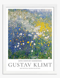 Klimt’s Floral Symphony Art Print - White