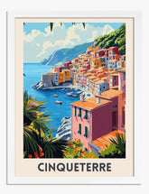 Coastal Cinqueterre Charm Art Print - White