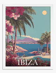 Konsttryck med vintagepalmer