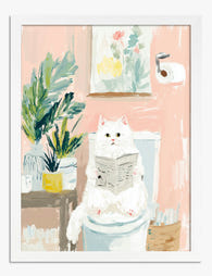 Cats Quiet Moment Art Print - White