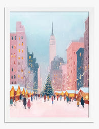 NYC Holiday Market Art Print - White