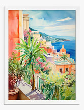 Vibrant Positano Escape Art Print - White