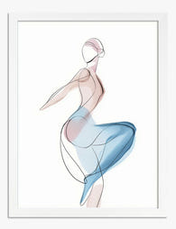 Graceful Movement Art Print - White