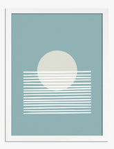 Serene Sunset Lines Art Print - White
