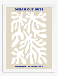 Ocean Coral Shapes Art Print - White