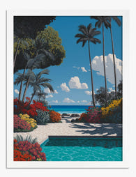 Hawaiian Coastline Serenity Art Print - White