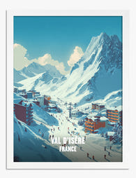 Val dIsère Alpine Escape Art Print White