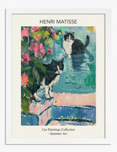 Matisse Summer Cats Art Print - White