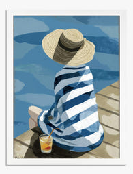 Poolside Pause Art Print - White