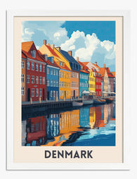 Danish Canal Charm Art Print - White