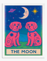 Cosmic Canine Duo Art Print White