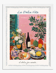 Summer Table in Bloom Art Print - White