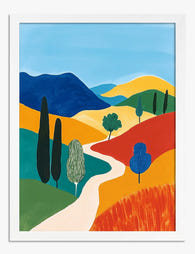 Colorful Italian Hills Art Print White
