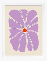 Soft Violet Bloom Art Print - White