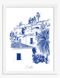 Crete Blue Serenity Art Print - White