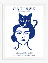 Catisse Blue Elegance Art Print - White
