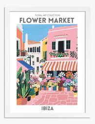 Ibiza Floral Charm Art Print - White