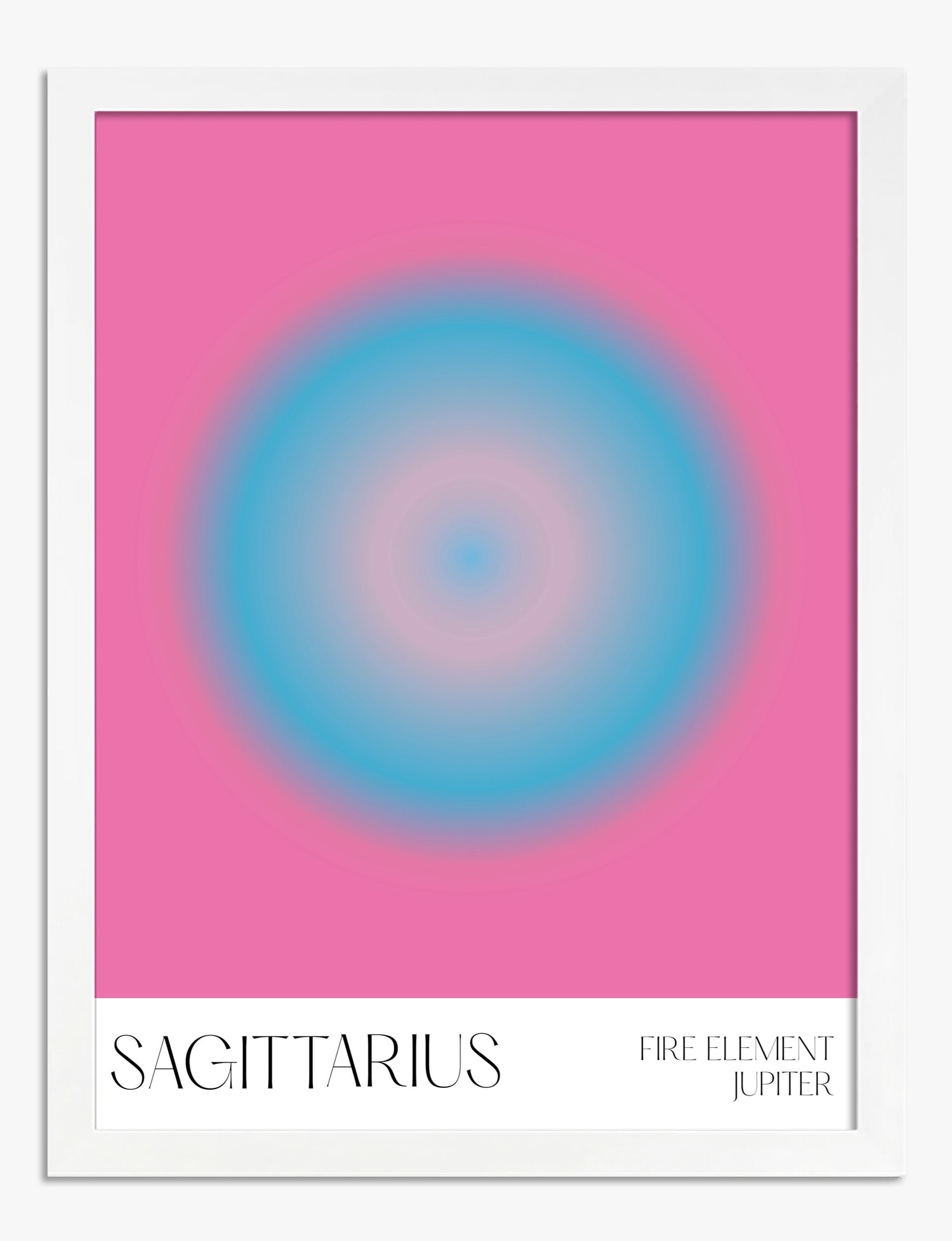 Sagittarius Glow Art Print - White