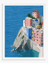 Pastel Cliffs of Cinque Terre Art Print - White