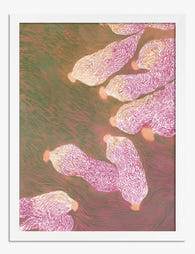 Flowing Pink Currents Art Print - White