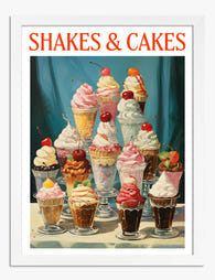 Retro Dessert Parlor Delight Art Print - White