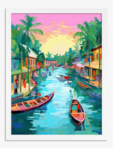 Bangkok Waterway Escape Art Print - White