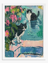 Matisse Summer Cats Art Print White