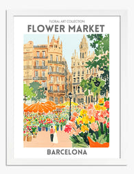 Barcelona Floral Escape Art Print - White