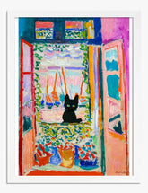 Matisse Window & Cat Art Print - White