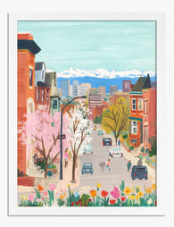 Pastel Spring in Denver Art Print - White