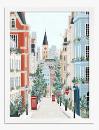 London City Stroll Art Print - White