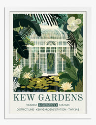 Tropical Haven: Kew Gardens Art Print - White